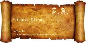 Patócs Miron névjegykártya